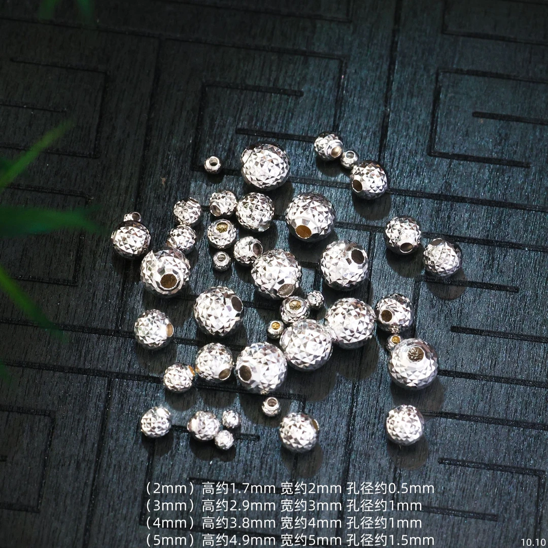 【金豆工厂】18K金进口切割工艺爆闪K白菠萝珠隔珠玲珑转运珠H