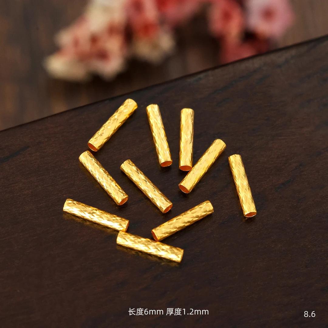 【团价】10根||18K金素金厚版金管（6mm长）E