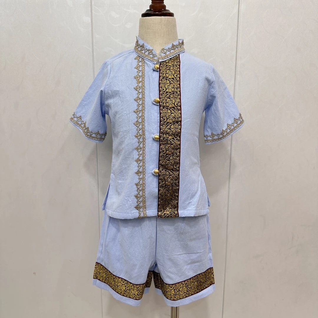 新款男童傣族服装套装演出舞台装云南版纳旅游小中童店主推荐款