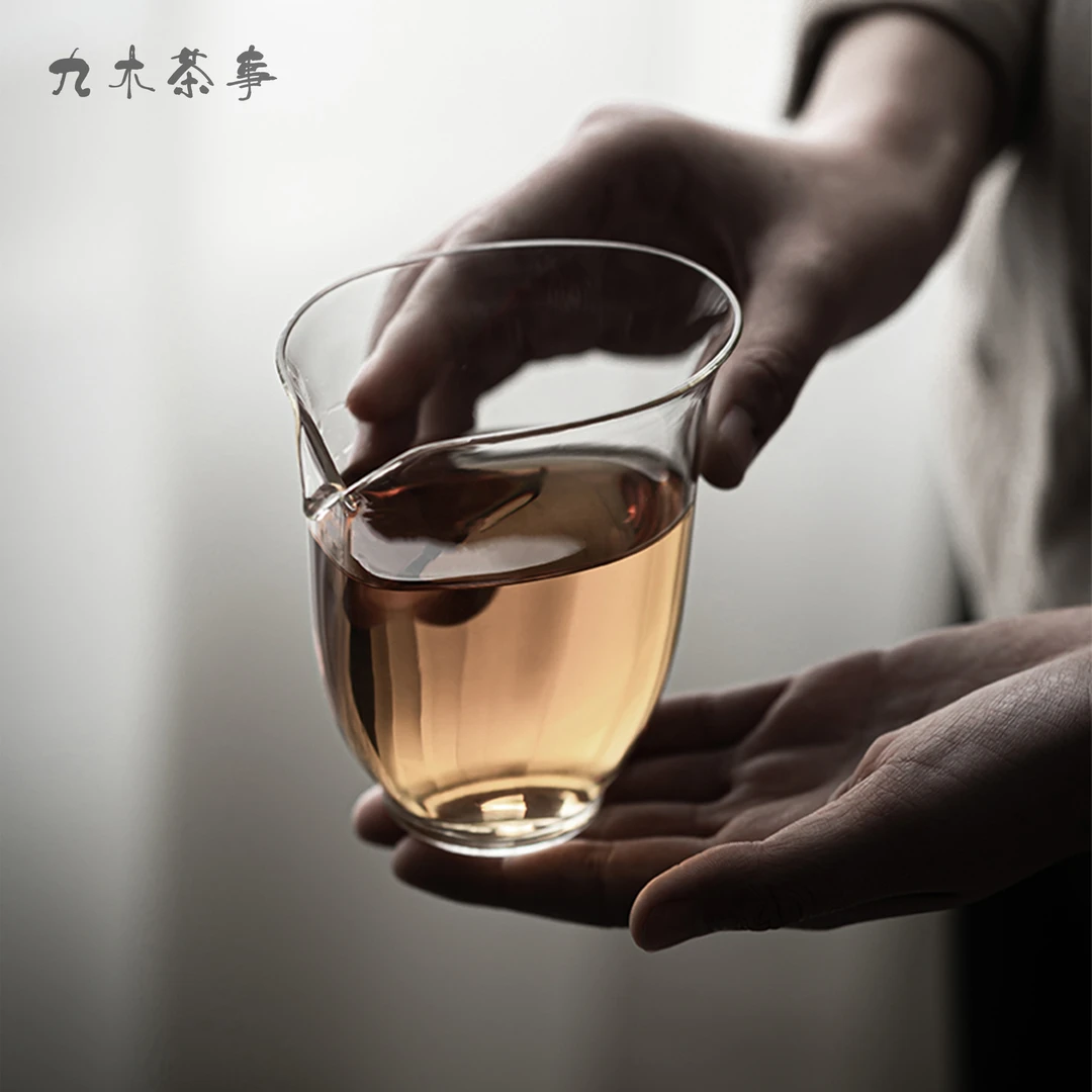 九木丨悦禅椭圆公道杯高硼硅玻璃公道茶海高透耐热家用高档分茶器