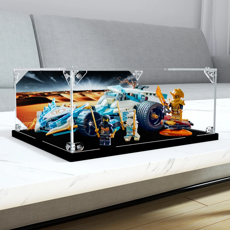 旻悦亚克力防尘盒适用乐高71791 赞的龙力幻影赛车玩具罩展示盒