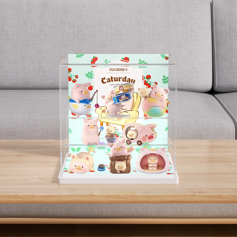 旻悦亚克力展示盒LuLu猪咪的休闲日盲盒玩具手办收纳防尘盒A156