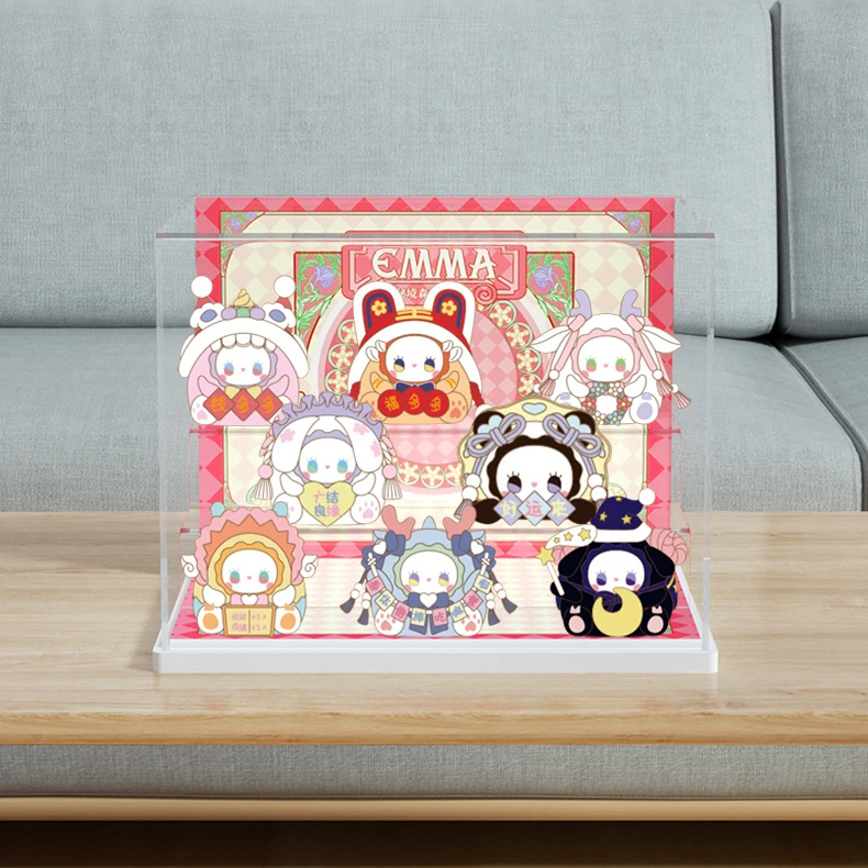 旻悦亚克力展示盒EMMA秘境森林福气蛋盲盒手办玩具收纳防尘盒A128