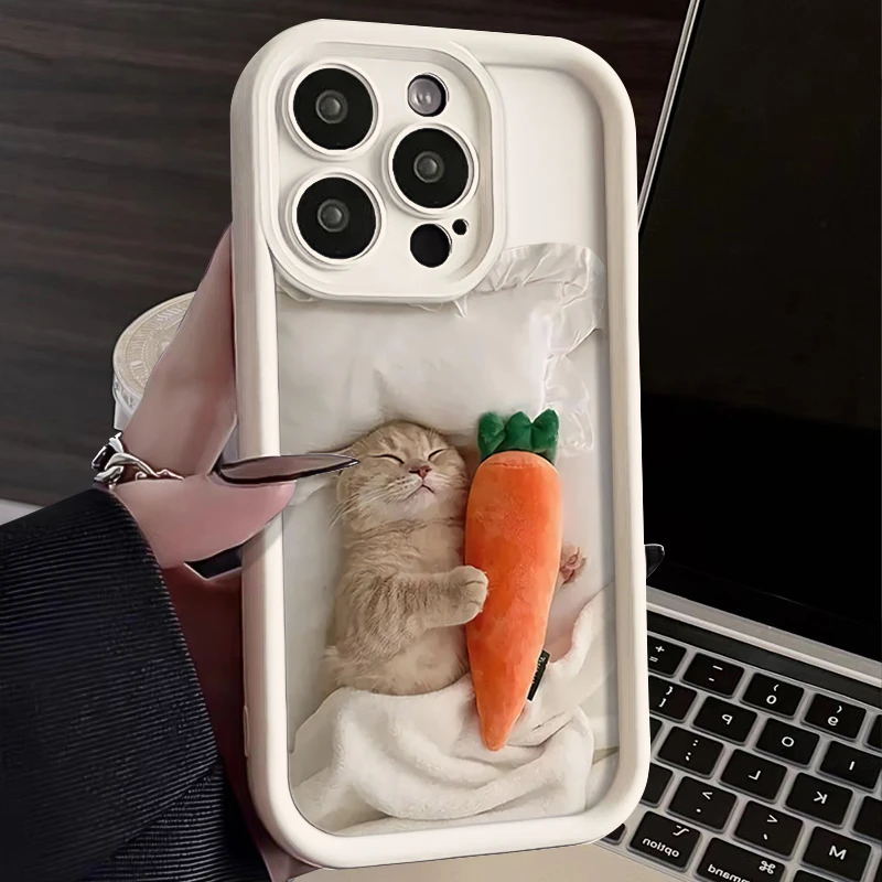 睡觉猫咪适用iphone15苹果手机壳14promax新款13pro防摔12/11/XS