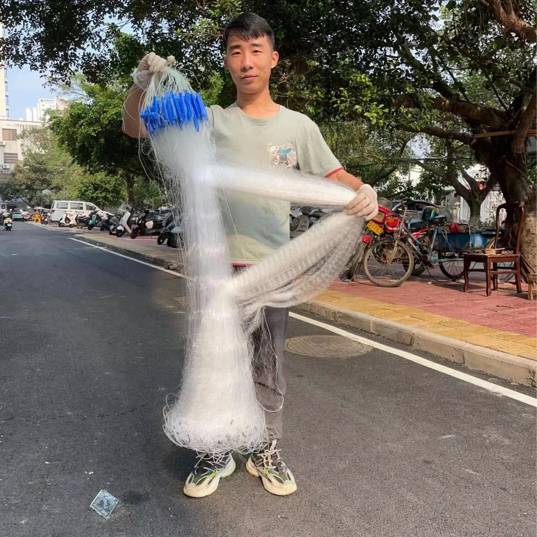 渔网捕鱼加重铅坠挂网粘网海网三层虾笼网地笼网户外捕鱼器纯手工