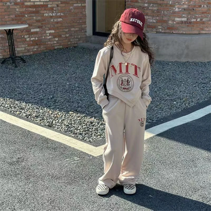 女童套装2025春秋新款卫衣长裤洋气时髦运动休闲网红童装潮童两件