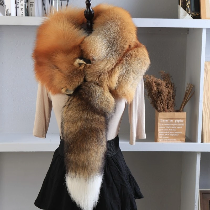 狐狸围脖整条保暖时尚