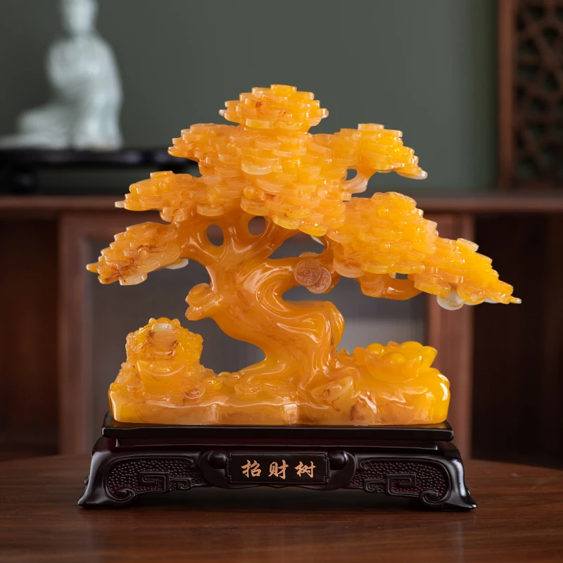 现代风发财树中号招米树店铺开业前台创意装饰乔迁新居貔貅工艺品