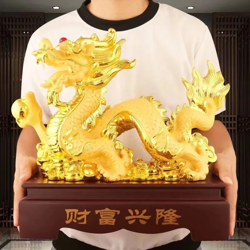 新中式生肖龙客厅玄关电视柜家居高档摆件乔迁新居商务礼品