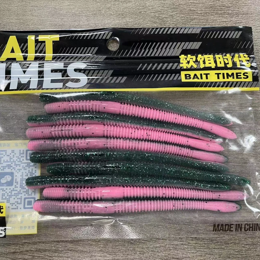 软饵时代缓沉面条虫 高比重无铅钓组路亚蚯蚓面包虫软饵鲈鱼鳜鱼