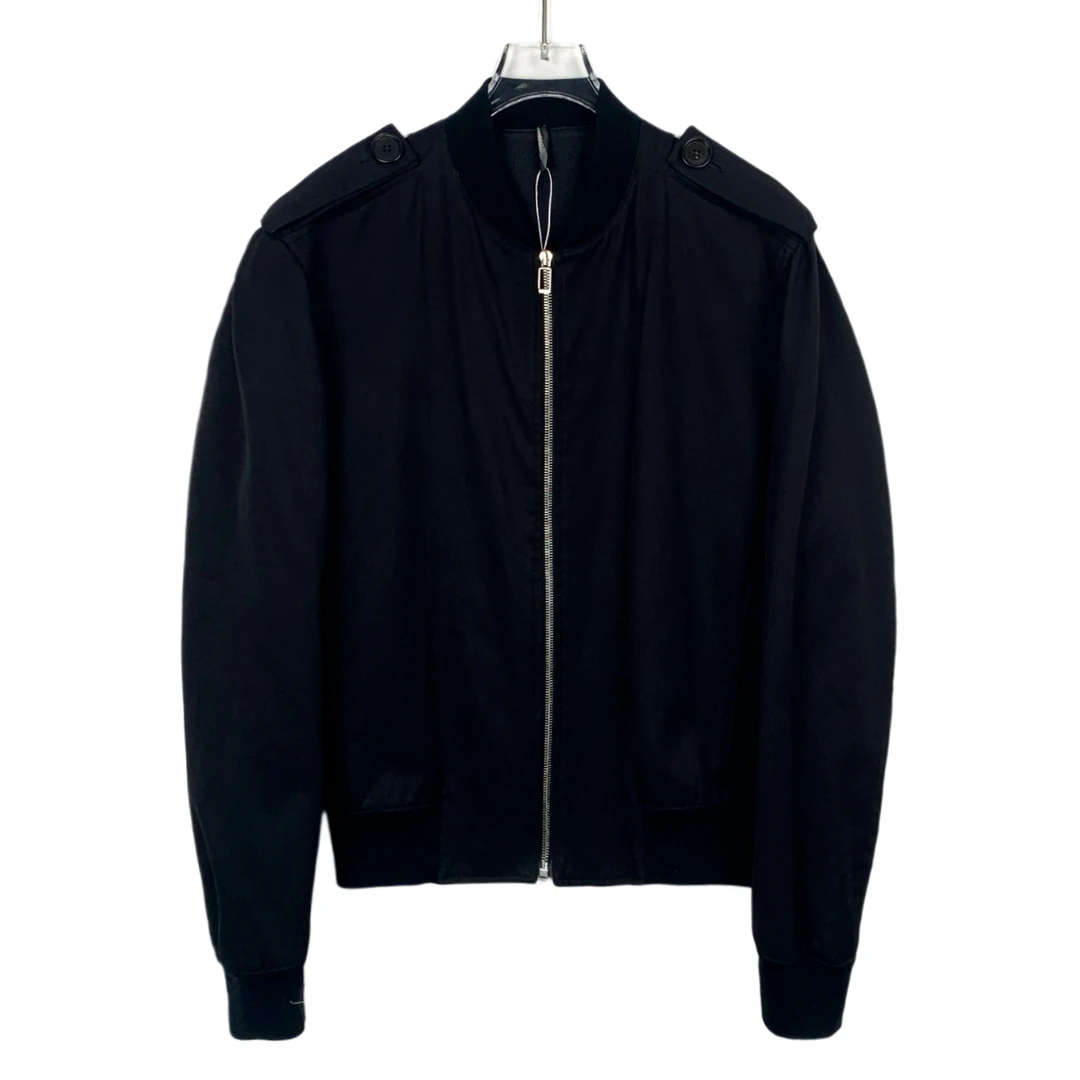 95新 DIOR/迪奥 H8979  黑色拉链飞行员夹克外套 46码 S码