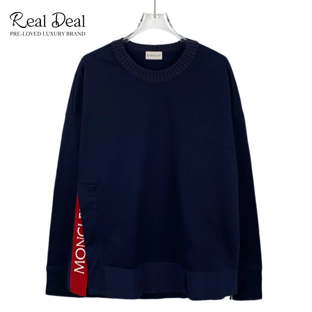 全新未使用 MONCLER  016896 logo字母刺绣拼接卫衣 M码