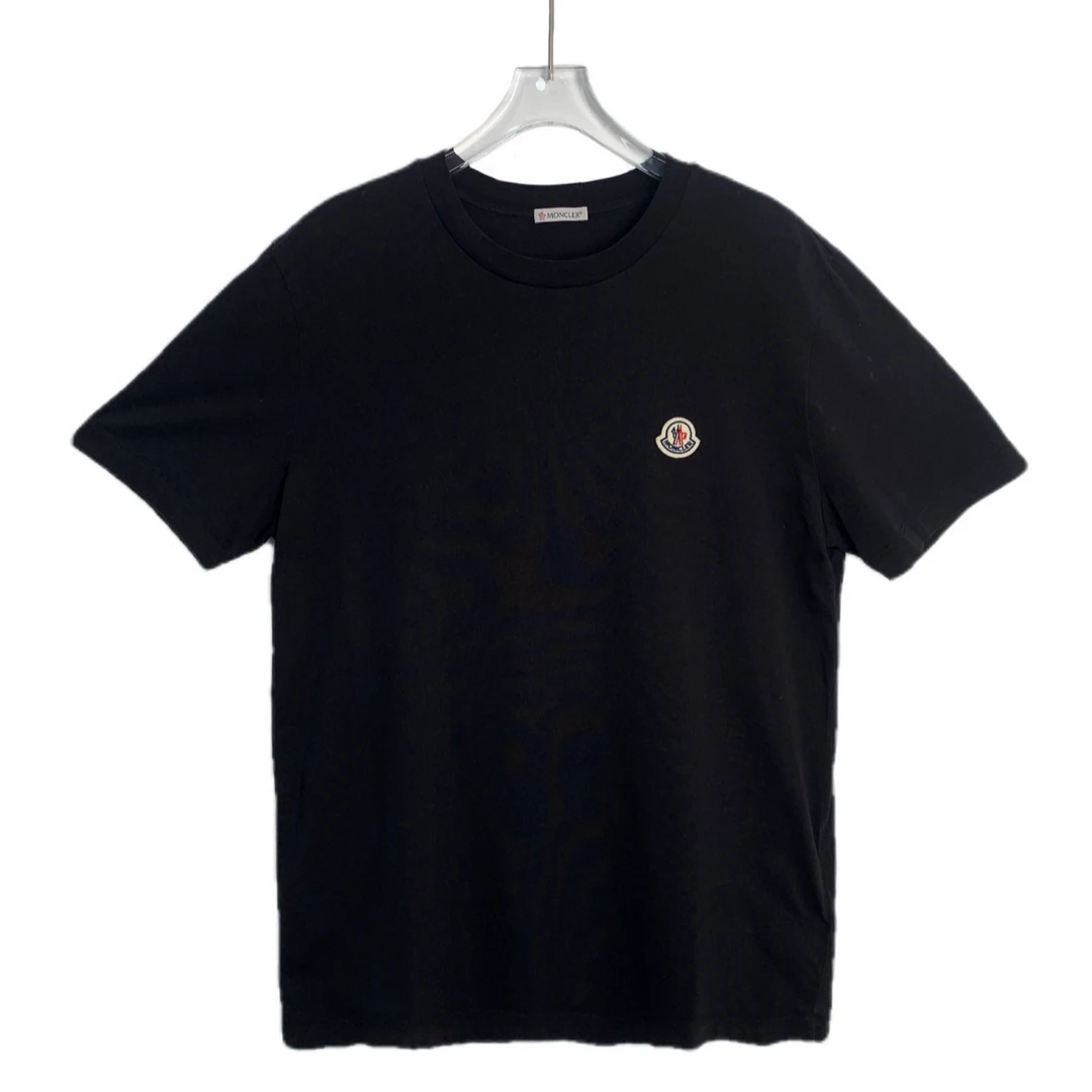 99新 MONCLER 01930 刺绣logo标黑色圆领短袖  L码