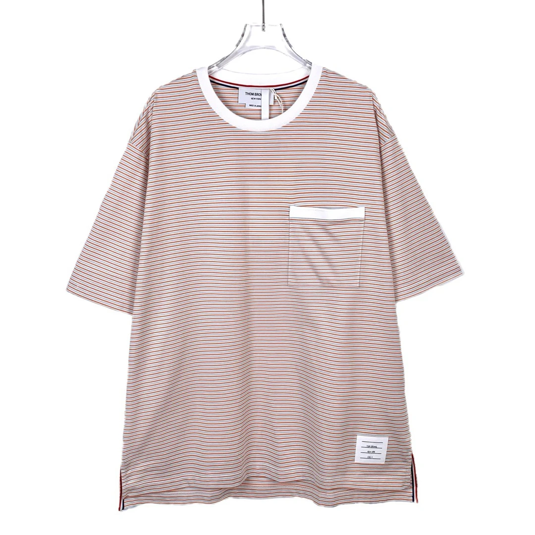 全新未使用  015554 Thom Browne tb 口袋条纹短袖 L码