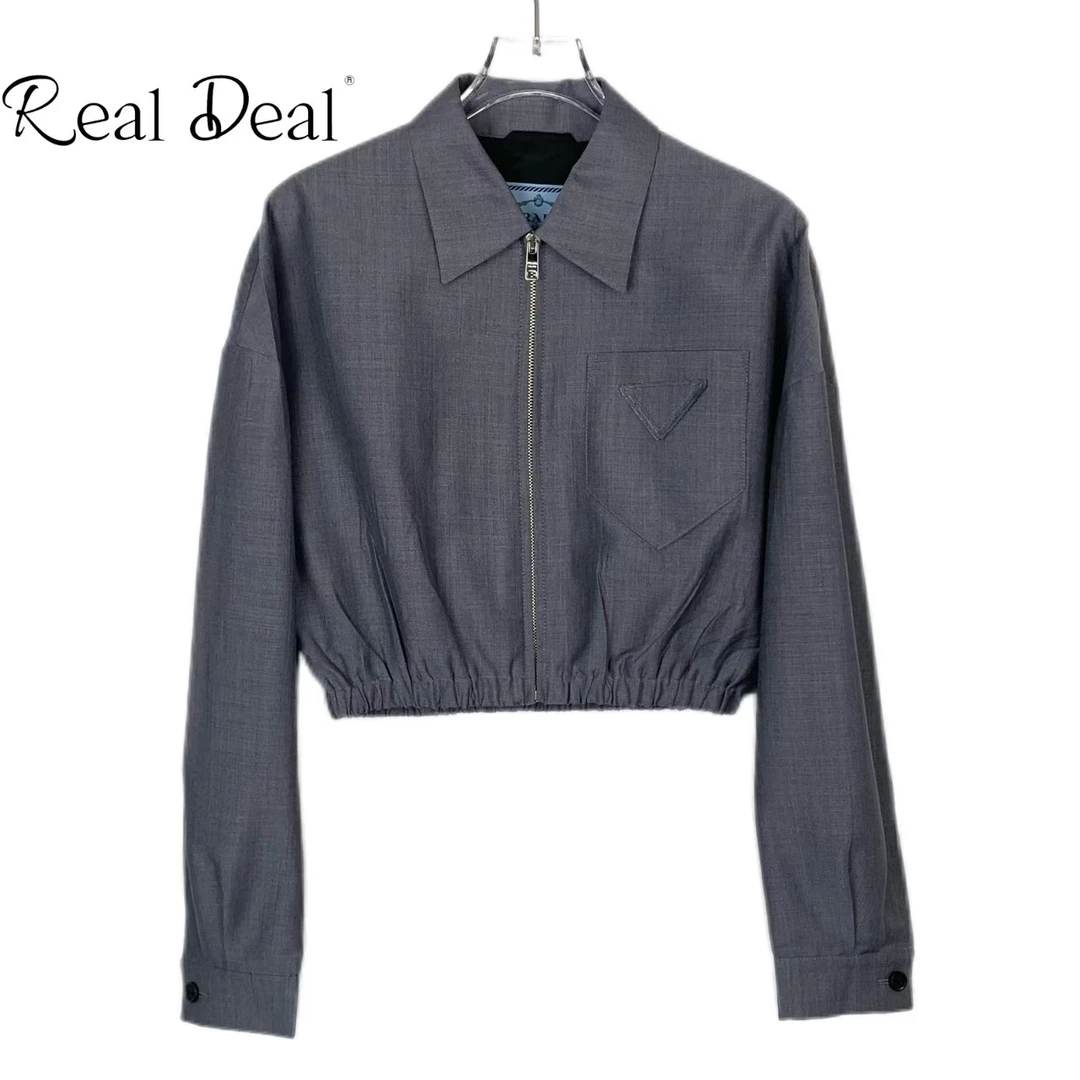 99新 Prada/普拉达 015703 口袋三角标链夹克外套  S码