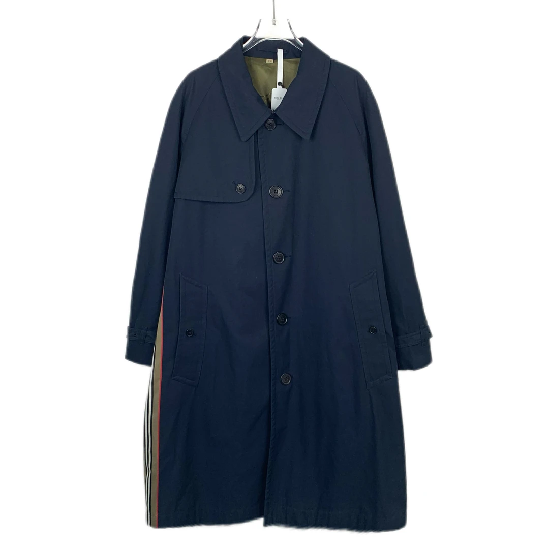 99新 BURBERRY/博柏利 013110 彩条棉质风衣外套 48码
