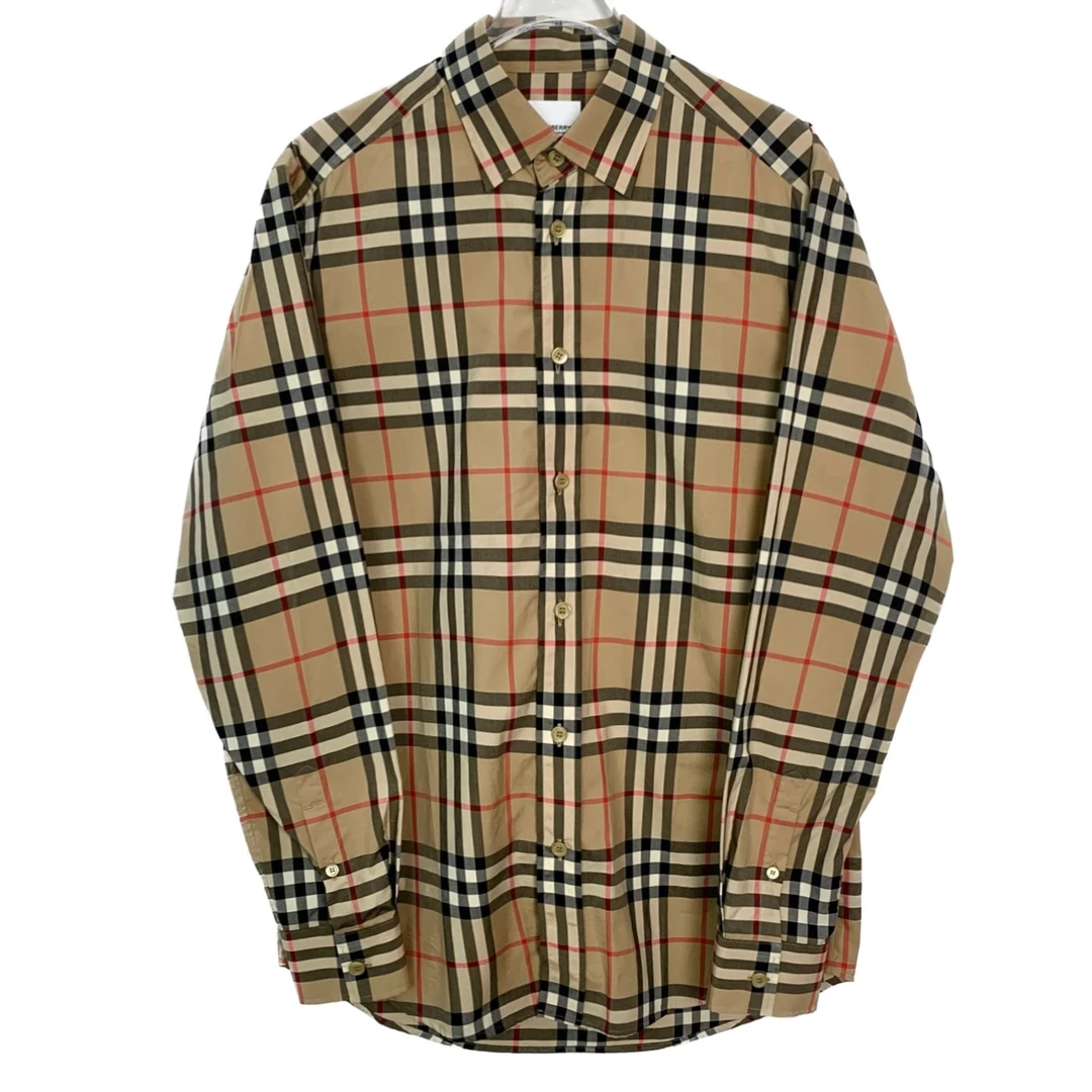 99新  007726 Burberry/博柏利 经典格纹翻领长袖衬衫 S码