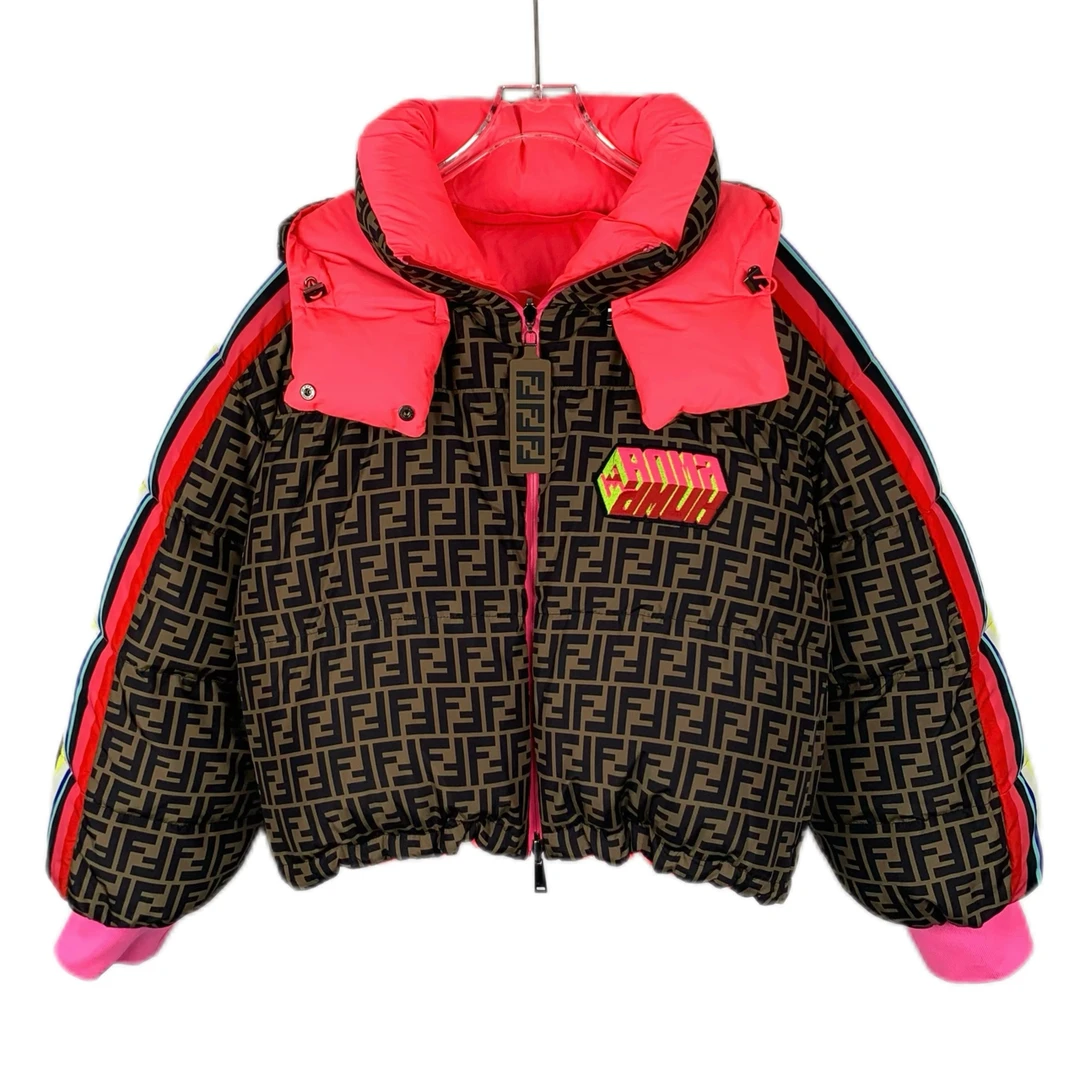 99新 FENDI/芬迪 015925 Fendi 芬迪 老花满印两面穿羽绒服 S码