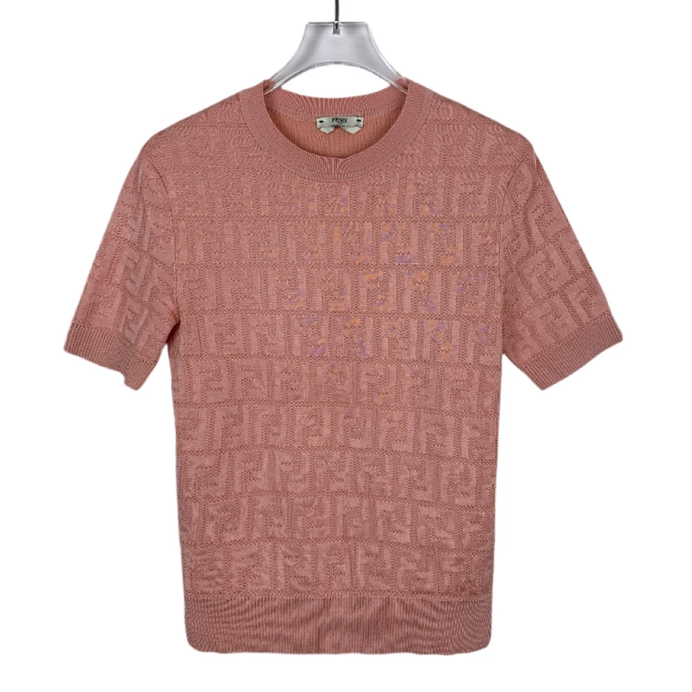 99新   013557 Fendi 芬迪 logo老花满印短袖T恤 XS码