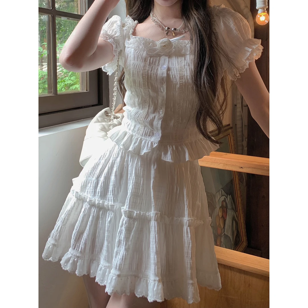 THETURE 栀子白茶套装裙