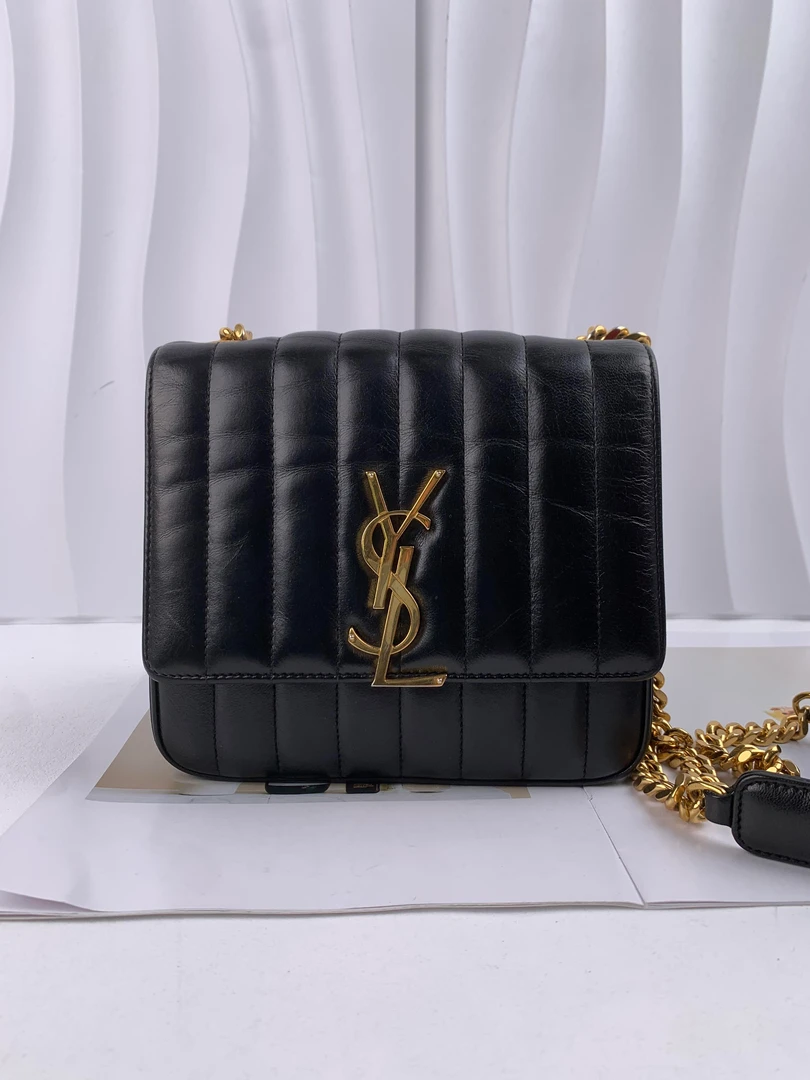 99新 YSL/圣罗兰 ysl vicky黑金羊链条包/公价18500/优品
