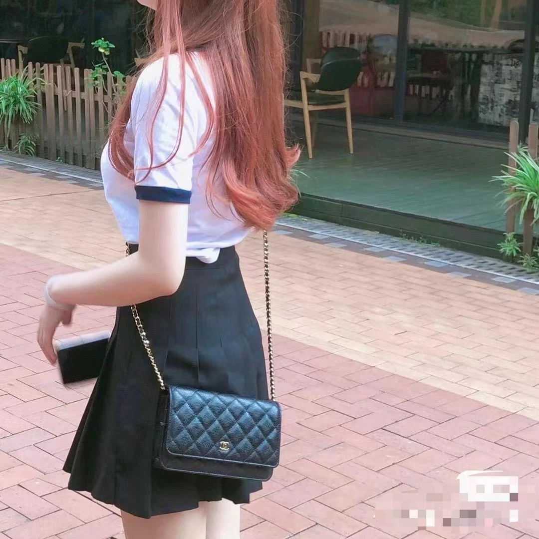 99新 Chanel/香奈儿 chanel 发财woc黑金荔枝纹包/无公价/优选