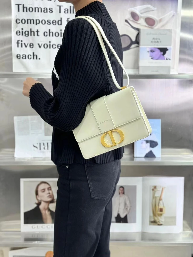 95新 DIOR/迪奥 dior蒙田30白金光面肩带款/优品