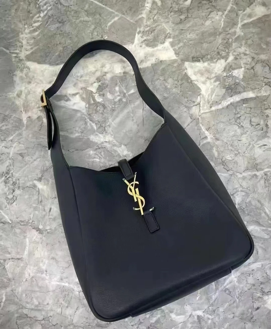 99新 YSL/圣罗兰 订金/hobo水桶小号黑金腋下包/优品