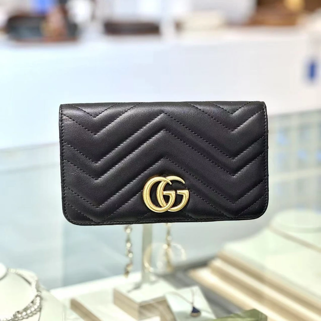 99新 GUCCI/古驰 gucci marmont woc黑色单肩链条包/无公价/优品