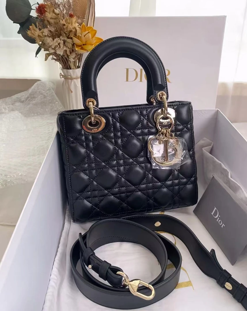 99新 DIOR/迪奥 迪奥 dior 戴妃四格黑金包/优品