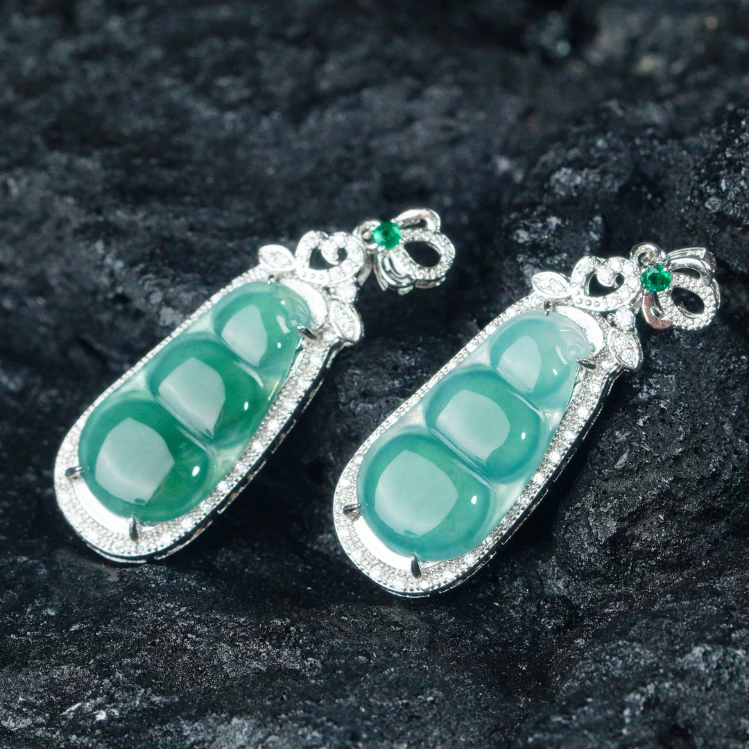 穿搭时尚简约百搭精致天然翡翠豆子吊坠多样性发其一Y017