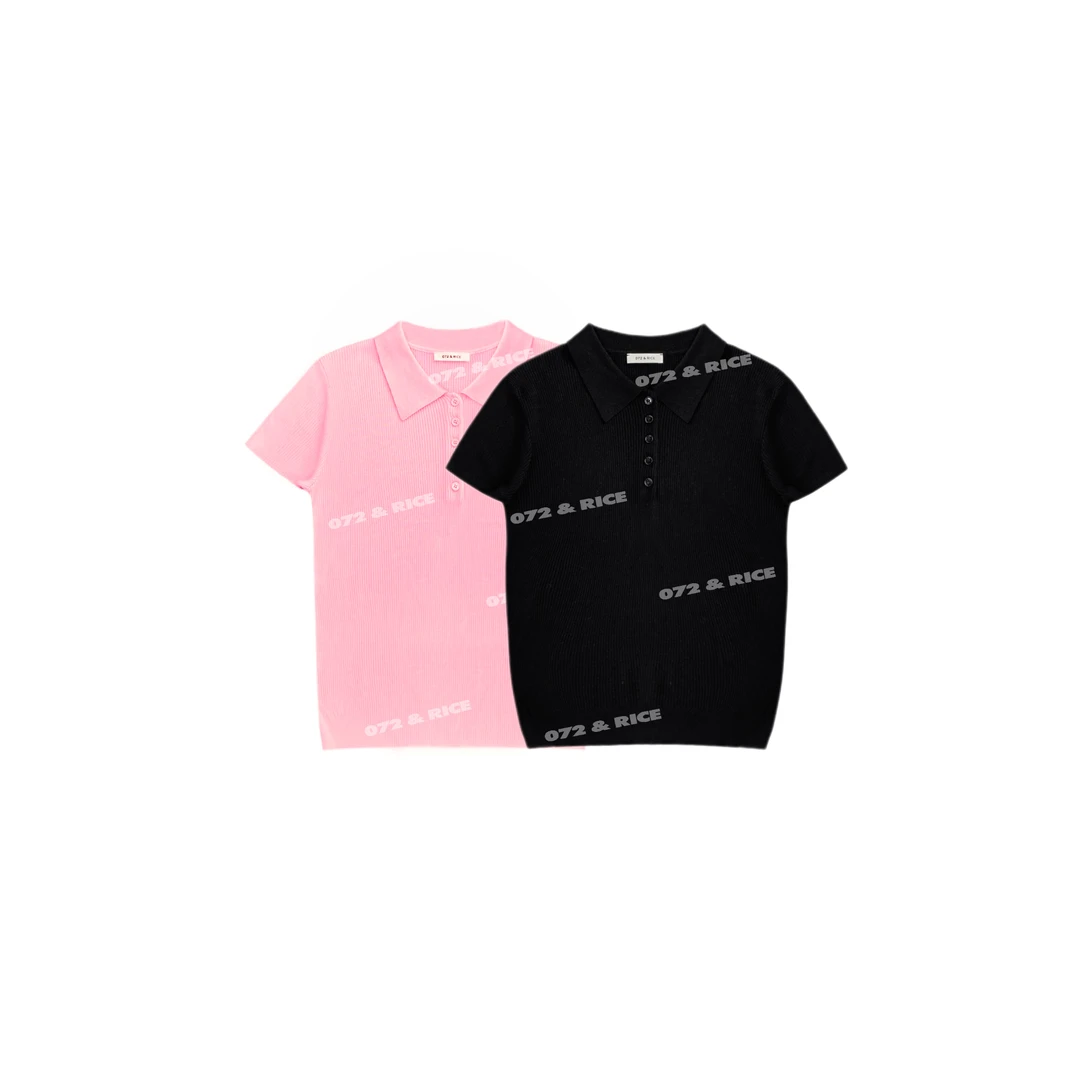 072 & RICE【可露里】莱赛尔+羊毛 夏季翻领针织衫 24SJ08 FF