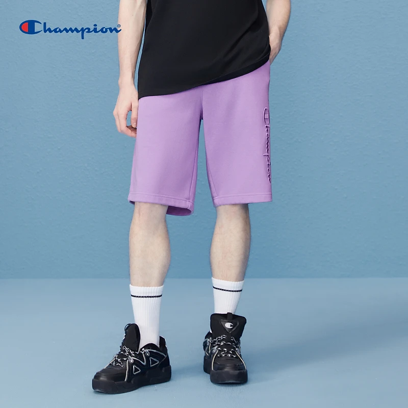 Champion刺绣草写LOGO休闲短裤宽松运动潮流薄款外穿百搭简约直筒