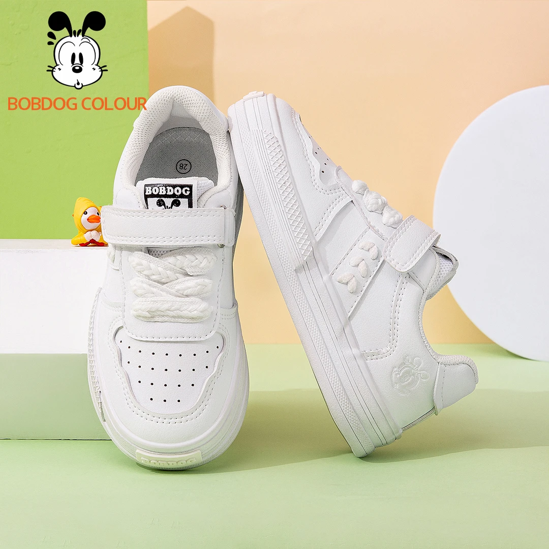 巴布豆卡乐童鞋小白鞋男女童魔术贴软底鞋透气轻便休闲低帮耐磨鞋