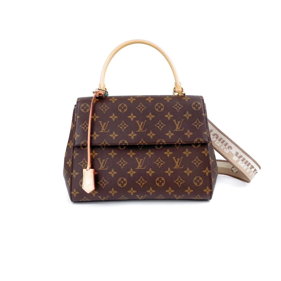 99新 LouisVuitton/路易威登 24年芯片款老花牛皮Cluny克鲁尼手袋