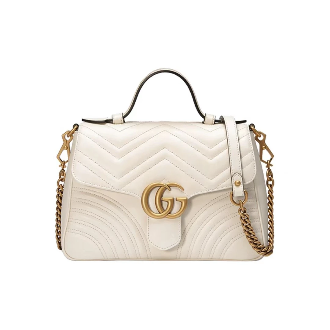 95新 GUCCI/古驰 手提小号白色马蒙/98新