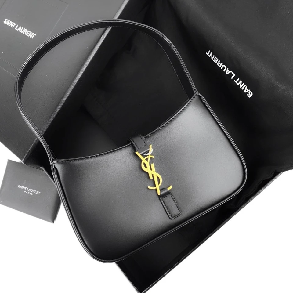 全新未使用 YSL/圣罗兰 黑金LE5A7 hobo手提包迷你 店播专属
