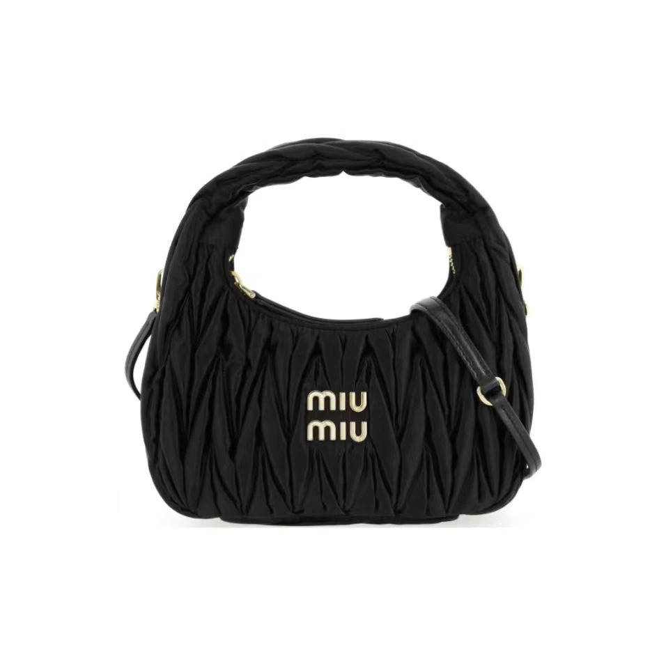 未使用 MIU MIU/缪缪 Wander系列金属刻字hobo手提包