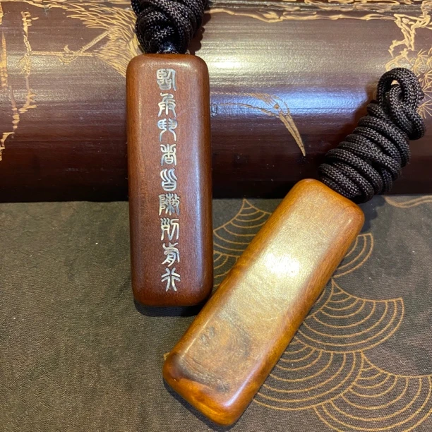 匠心手工九字真言雷击枣木饰品