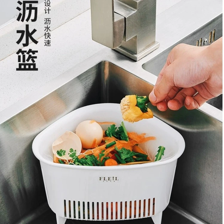 日本进口nakaya洗菜盆沥水盆塑料厨房洗米筛淘米盆客厅洗水果盆