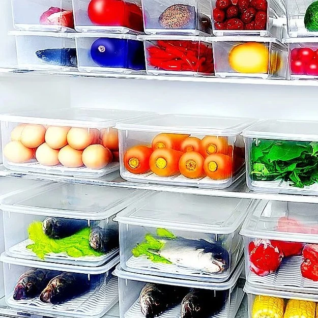 冰箱收纳盒食品级沥水保鲜盒专用食物密封鸡蛋冷冻厨房整理盒鱼盒