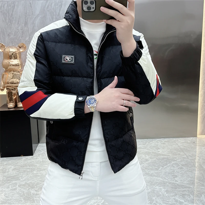 冰希潮牌.欧货轻奢男士立领羽绒服休闲时尚百搭外套2024冬季新款