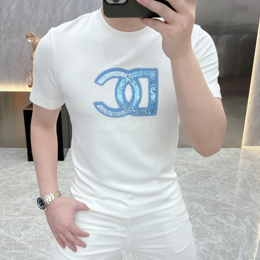 冰希潮牌.设计款欧货男士圆领T恤轻奢潮流百搭短袖2024秋季新款