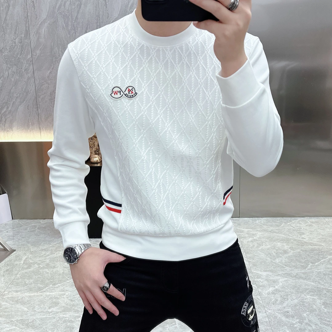 冰希简欧.名品高订男士圆领卫衣个性百搭潮流企鹅2023秋季新款