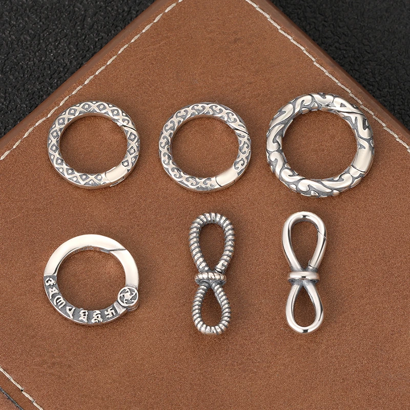 925银银制品 闭口圆圈连接扣头8字扣圆环跑环饰品百搭卡扣diy配件