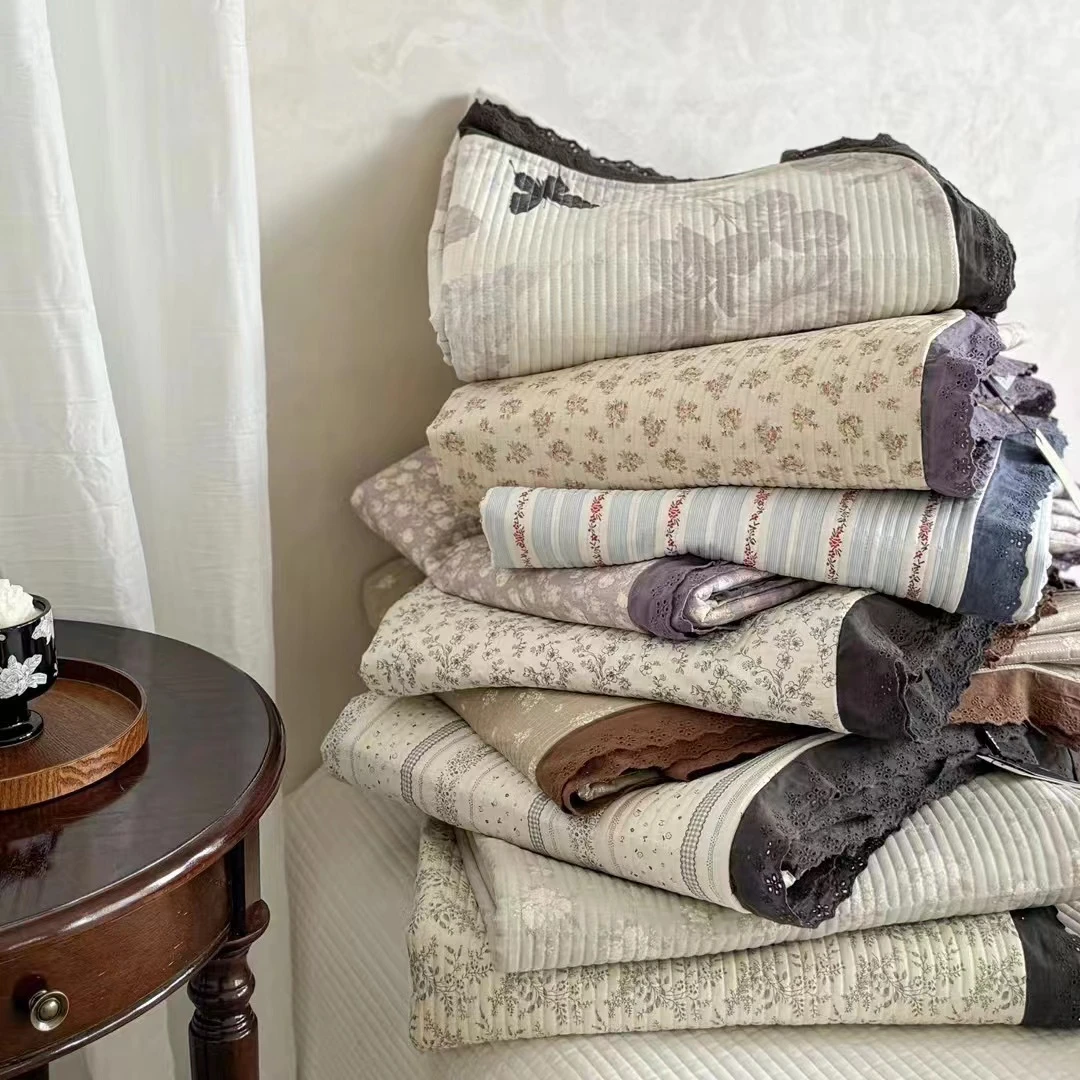 秋冬新颜色~老粉新粉闭眼入全棉纯棉床盖花边工艺款四季款三件套