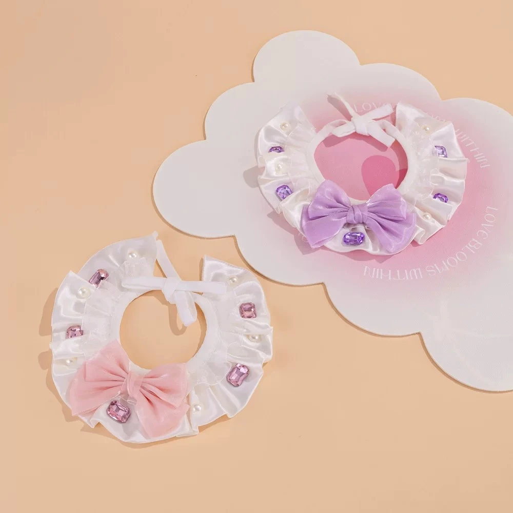 猫咪狗狗围脖公主风可爱领结宠物围兜口水巾