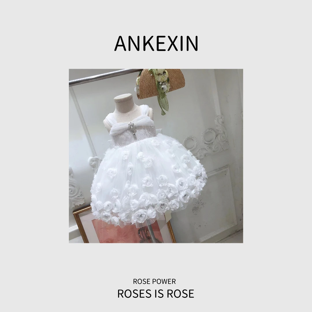 安可馨  夏季女童白色花嫁洛丽塔裙   80231