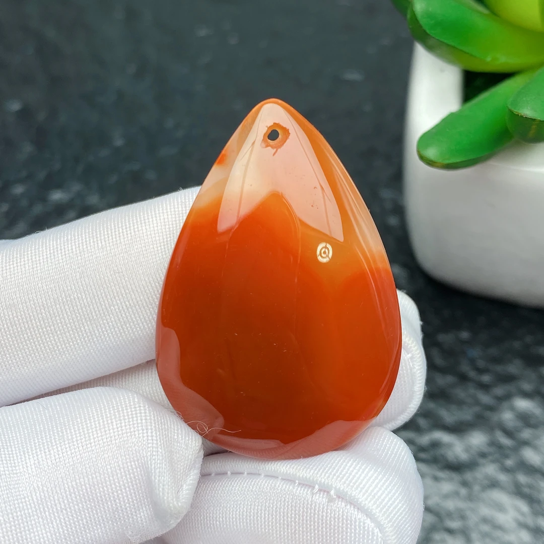26×38×8mm重10.8克保真南红玛瑙水滴吊坠南红玛瑙挂坠挂件项链