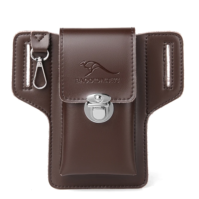 男士手机包户外工地腰带手机包穿皮带牛皮腰包耐磨多功能手机包包